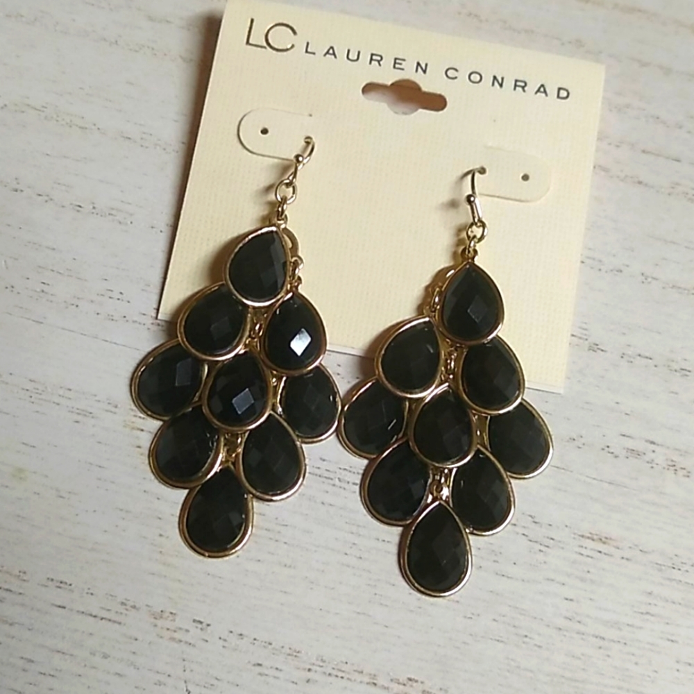 😻 3 For $15 Black Lucite Gems Chandelier Dangles